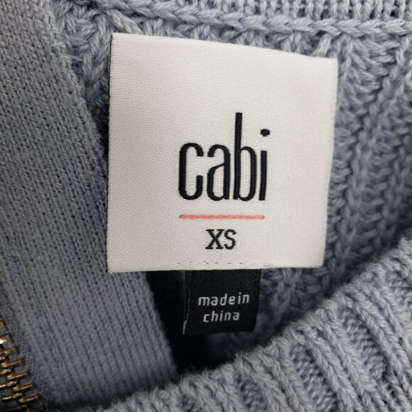 Cabi Fair Play Reversible Cardigan Sweater XS Zip Up Cotton Relaxed 3522 Blue - Picture 3 of 8